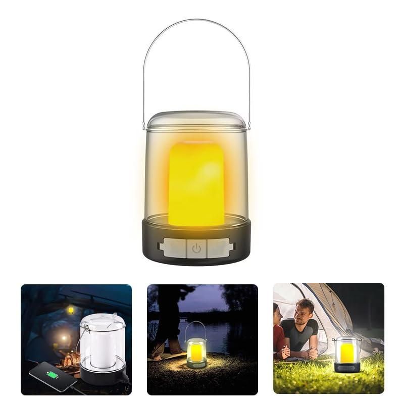 LED Rechargeable Camping Lanterns - Vintage Style, Stepless Dimming, 1 Piece