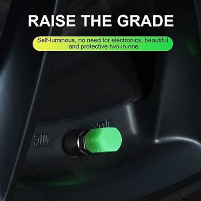 Valve Caps Car/Bike Wheel Tire Rim Air Valve Cap Radium Tyre (Pack of 4)